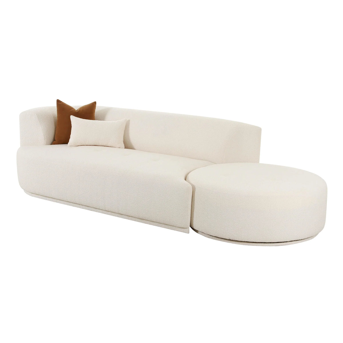 Fickle Cream Boucle 2-Piece Chaise Modular Sofa LAF | BeBoldFurniture