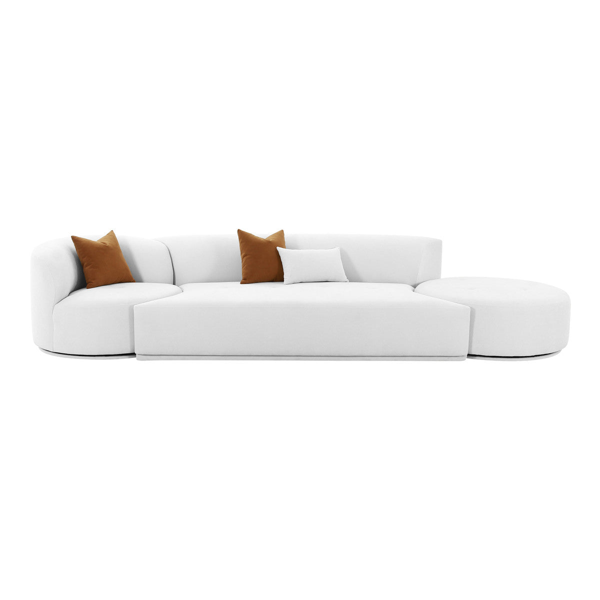 Fickle Grey Velvet 3-Piece Chaise Modular Sofa | BeBoldFurniture