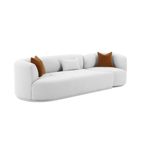 Fickle Grey Velvet 2-Piece Modular LAF Sofa | BeBoldFurniture