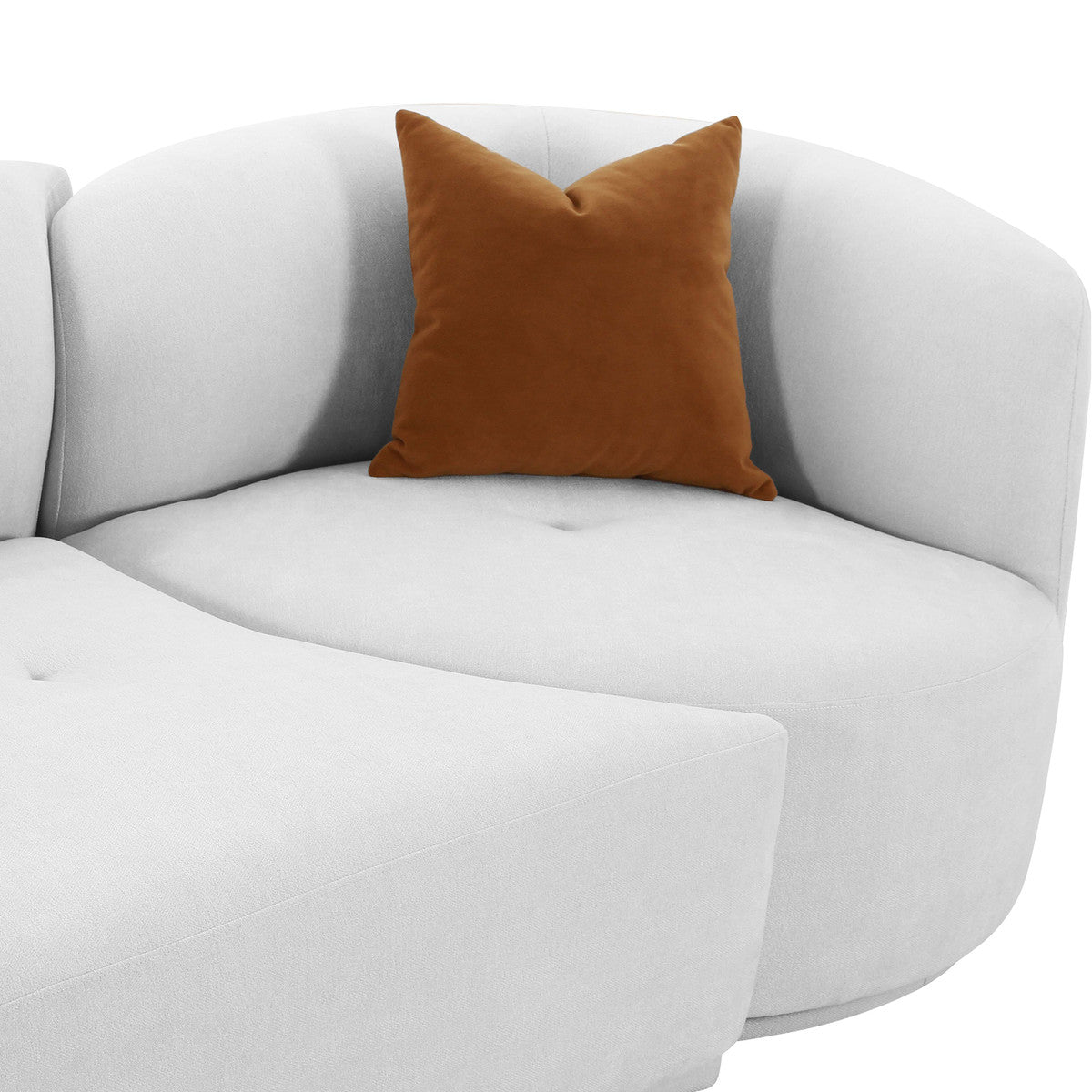 Fickle Grey Velvet 2-Piece Modular LAF Sofa | BeBoldFurniture