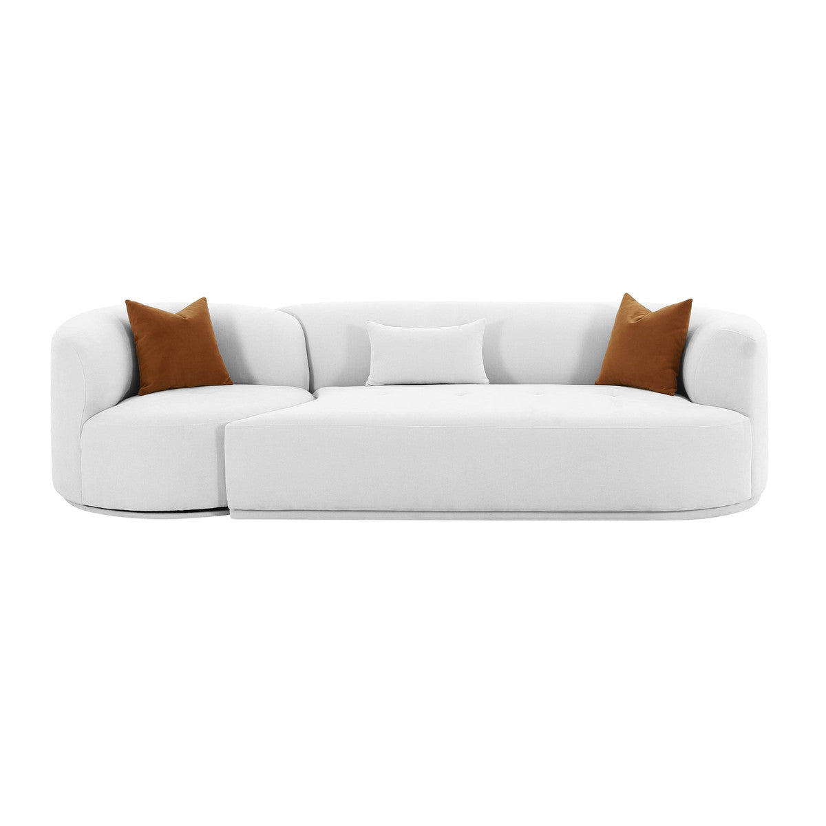 Fickle Grey Velvet 2-Piece Modular RAF Sofa | BeBoldFurniture