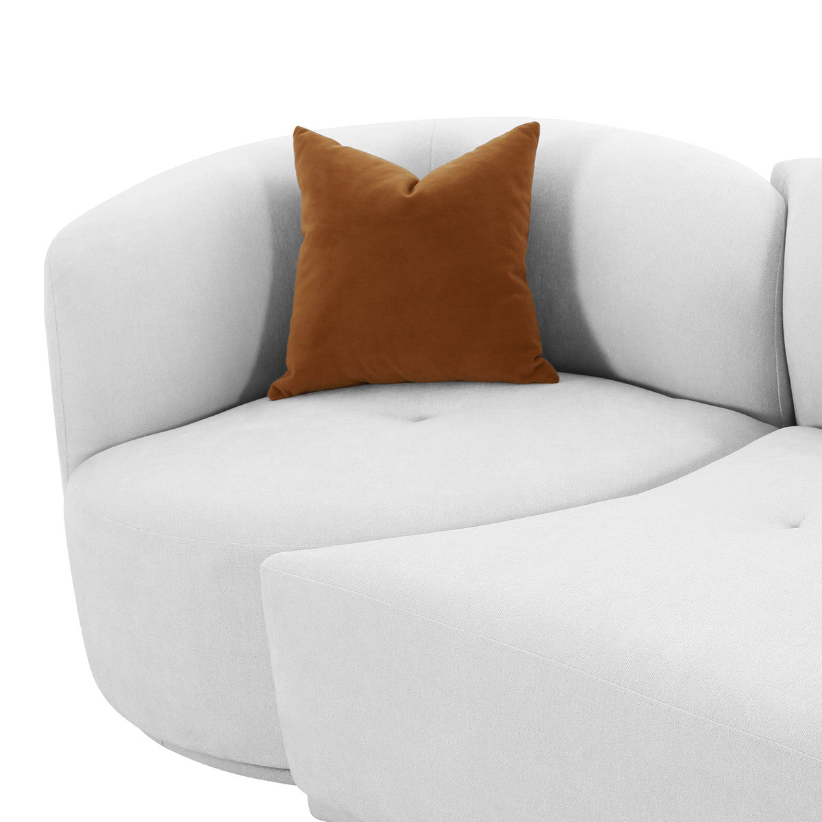 Fickle Grey Velvet 2-Piece Modular RAF Sofa | BeBoldFurniture