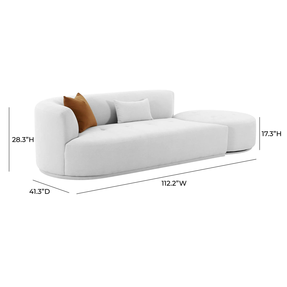 Fickle Grey Velvet 2-Piece Chaise Modular LAF Sofa | BeBoldFurniture