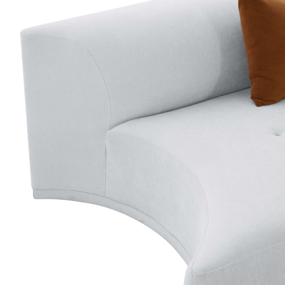 Fickle Grey Velvet Modular Armless Loveseat | BeBoldFurniture