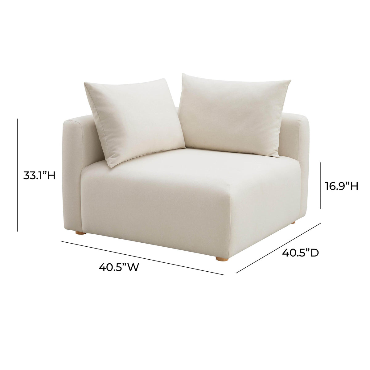 Hangover Cream Performance Linen Modular Corner Chair | BeBoldFurniture