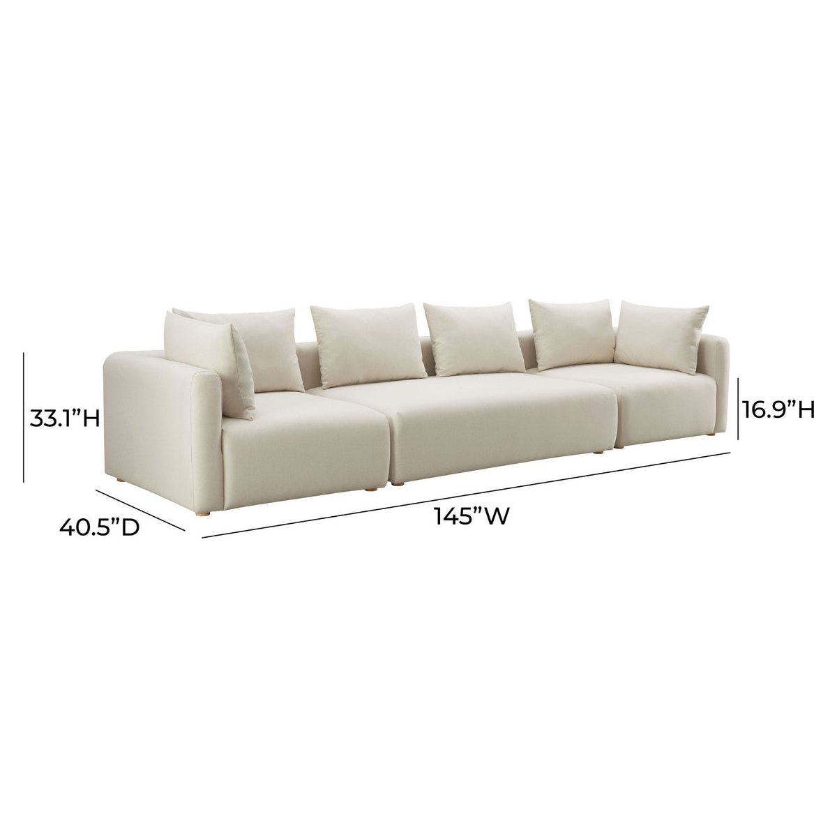 Hangover Cream Linen 145" Long Sofa | BeBoldFurniture