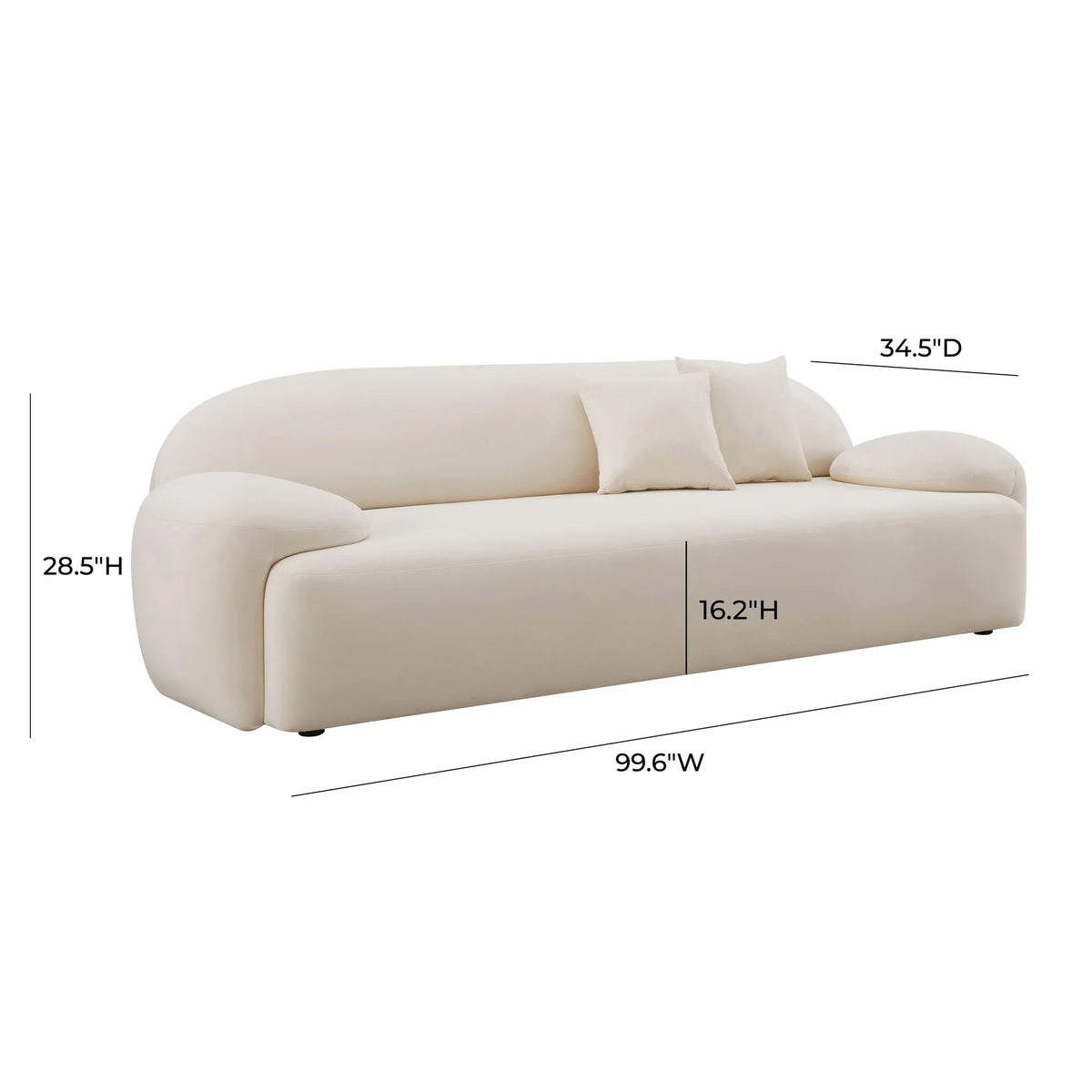 Allegra Cream Velvet Sofa | BeBoldFurniture