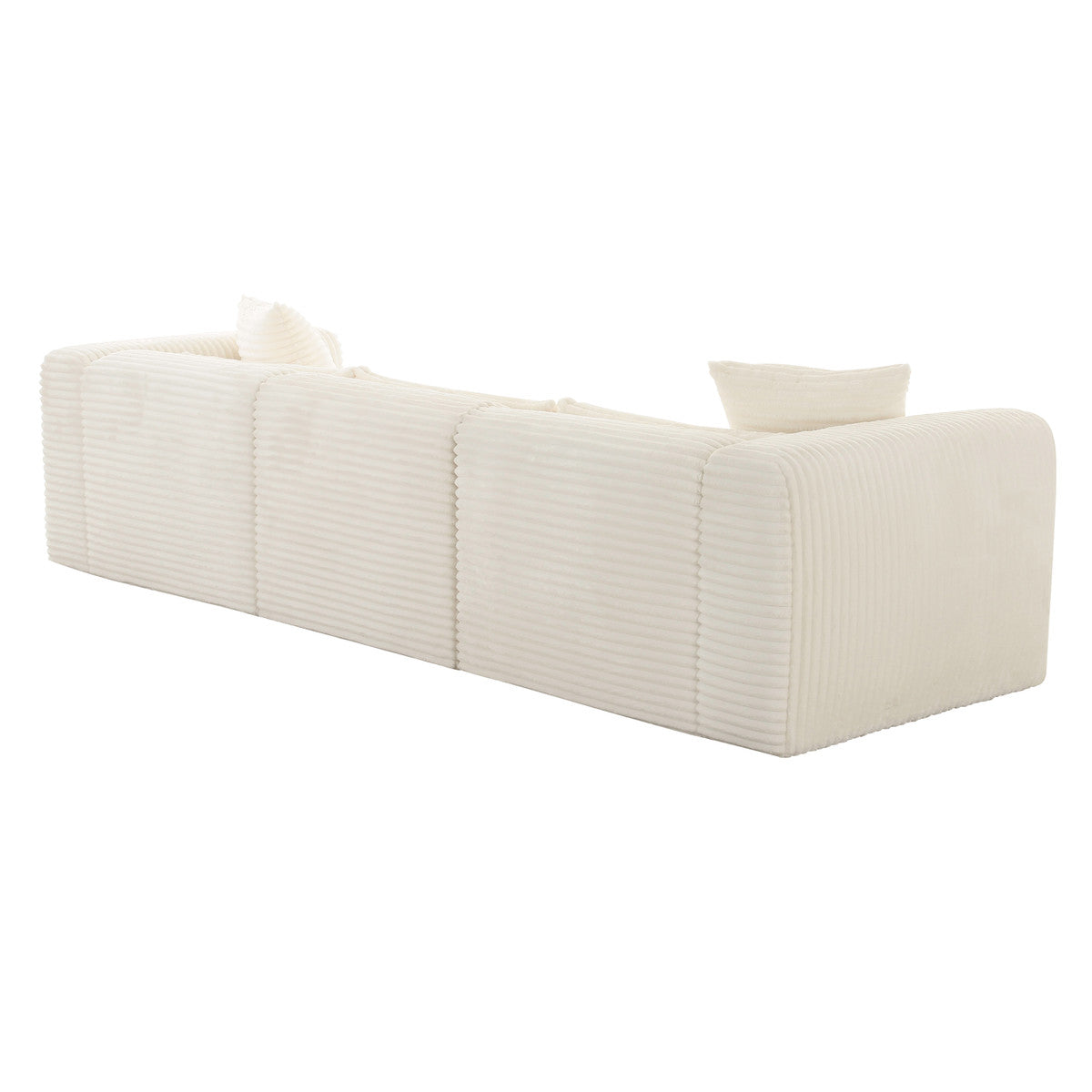 Tarra Fluffy Oversized Cream Corduroy Modular Sofa | BeBoldFurniture