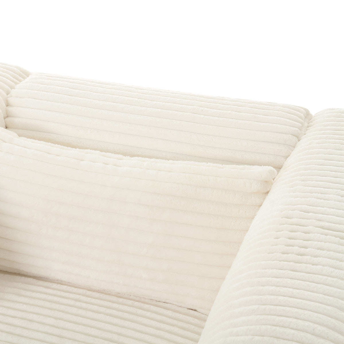 Tarra Fluffy Oversized Cream Corduroy Modular Sofa | BeBoldFurniture