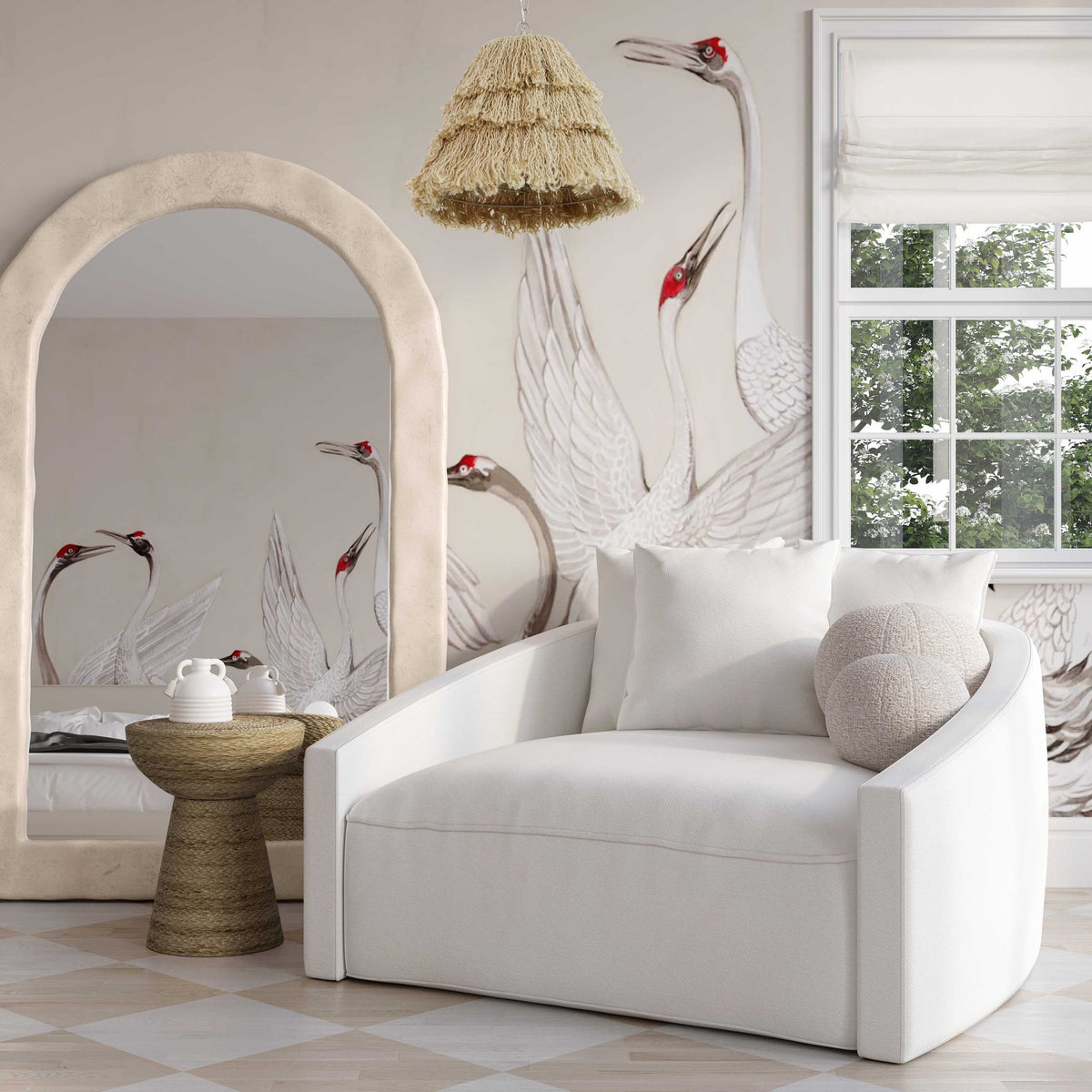 Hanim Cream Linen Daybed | BeBoldFurniture