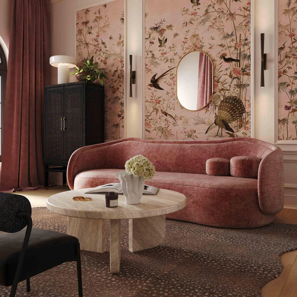 Circe Mauve Textured Velvet Sofa | BeBoldFurniture