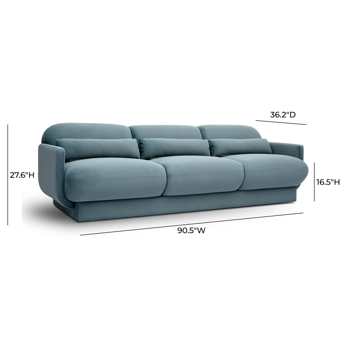 Azalea Powder Blue Velvet Sofa | BeBoldFurniture