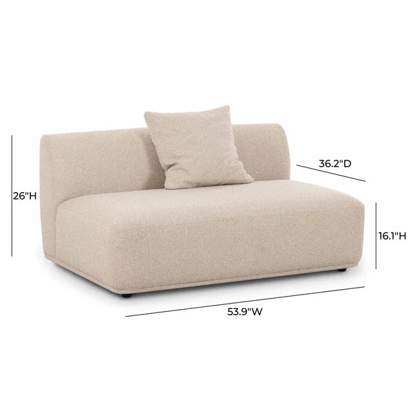 Sylvie Cream Boucle Armless 2-seater | BeBoldFurniture
