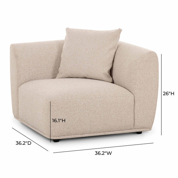 Sylvie Cream Boucle Corner Chair | BeBoldFurniture