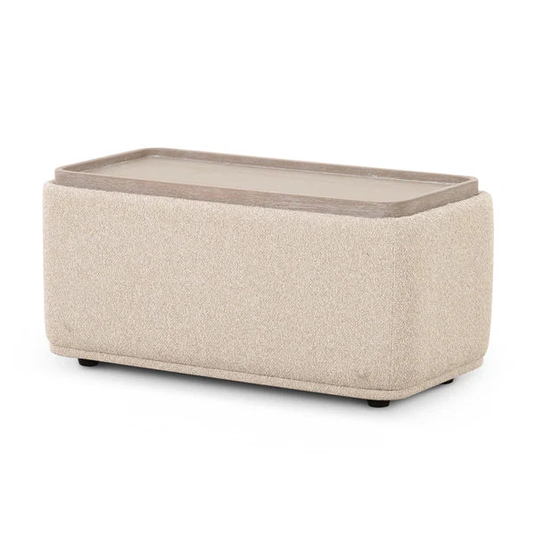 Sylvie Cream Boucle Ottoman Table | BeBoldFurniture