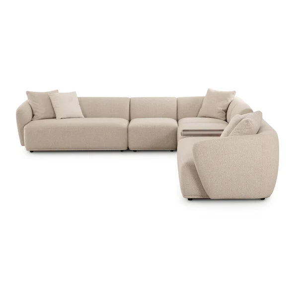 Sylvie Cream Boucle 6-Piece Large Sectional | BeBoldFurniture