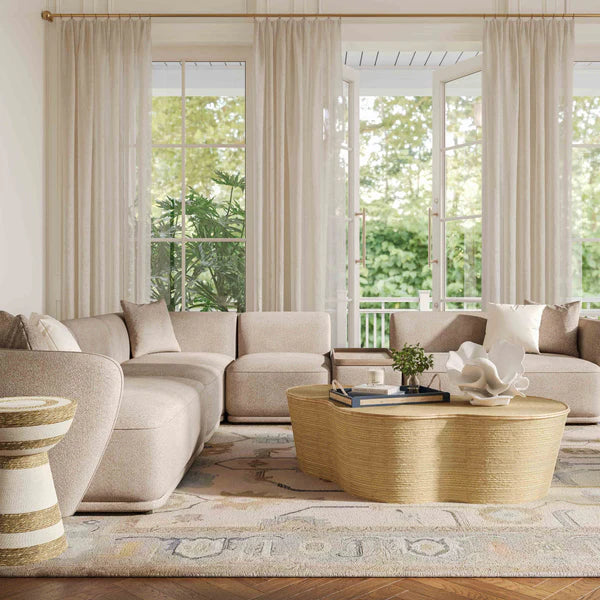 Sylvie Cream Boucle 6-Piece Large Sectional | BeBoldFurniture