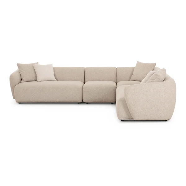 Sylvie Cream Boucle 4-Piece Sectional | BeBoldFurniture