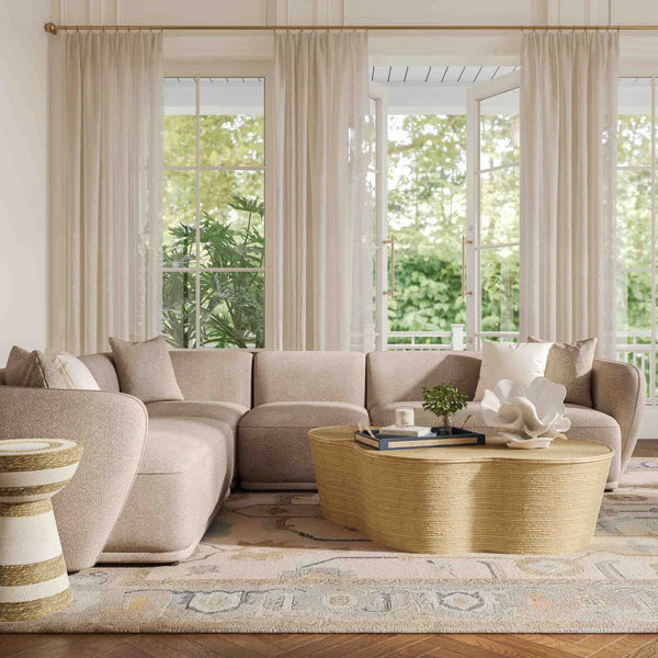 Sylvie Cream Boucle 4-Piece Sectional | BeBoldFurniture