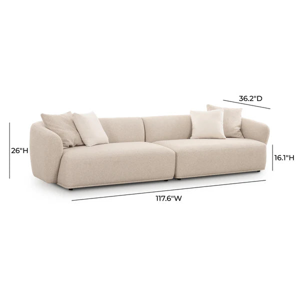 Sylvie Cream Boucle 4-Seater Sofa | BeBoldFurniture