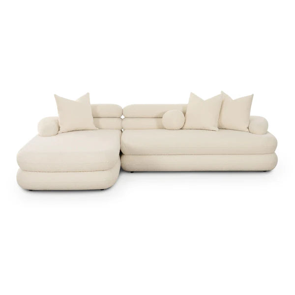 Lulu Cream Boucle Modular LAF Sectional | BeBoldFurniture