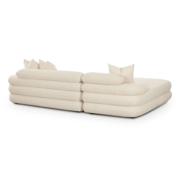 Lulu Cream Boucle Modular LAF Sectional | BeBoldFurniture
