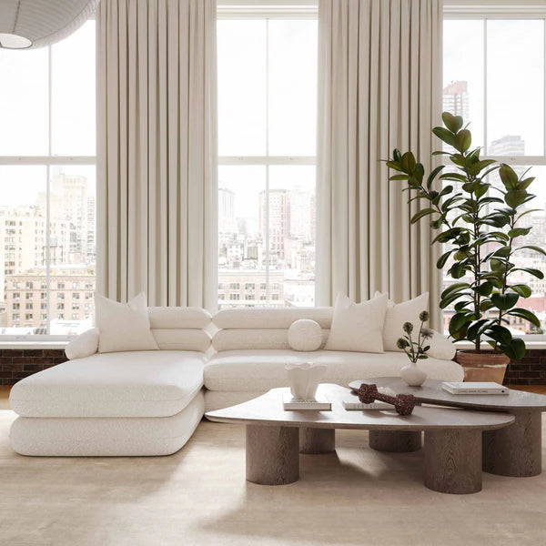 Lulu Cream Boucle Modular LAF Sectional | BeBoldFurniture