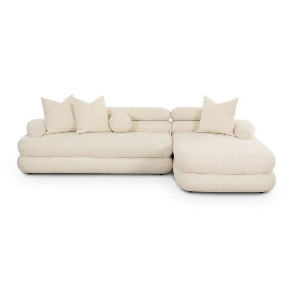 Lulu Cream Boucle Modular RAF Sectional | BeBoldFurniture