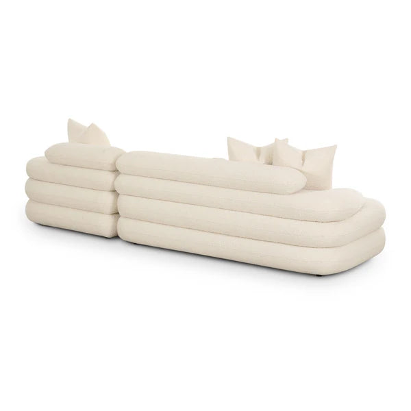 Lulu Cream Boucle Modular RAF Sectional | BeBoldFurniture