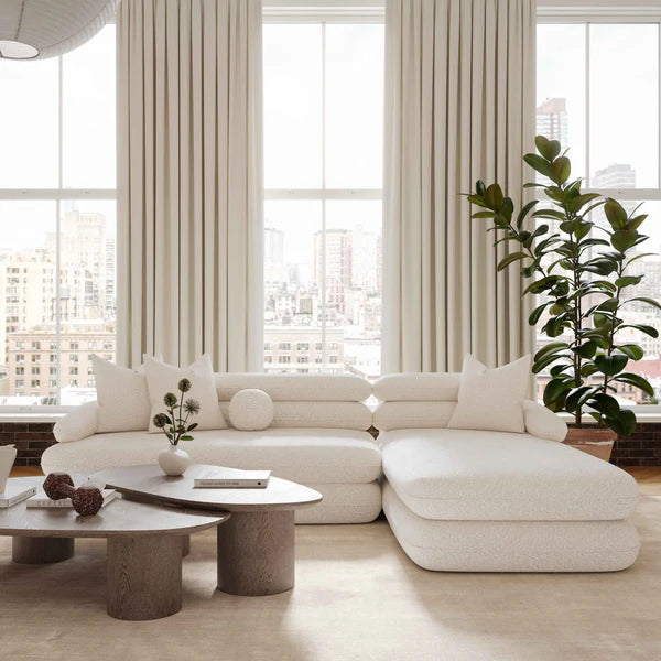 Lulu Cream Boucle Modular RAF Sectional | BeBoldFurniture