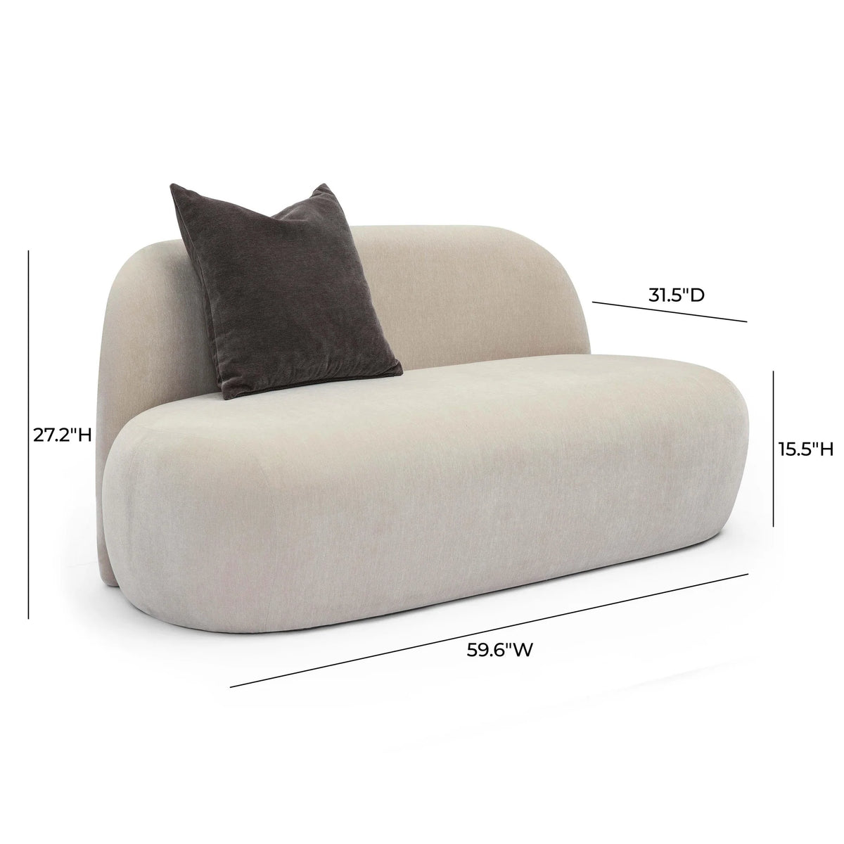 Carraway Taupe Upcycled Chenille Loveseat | BeBoldFurniture