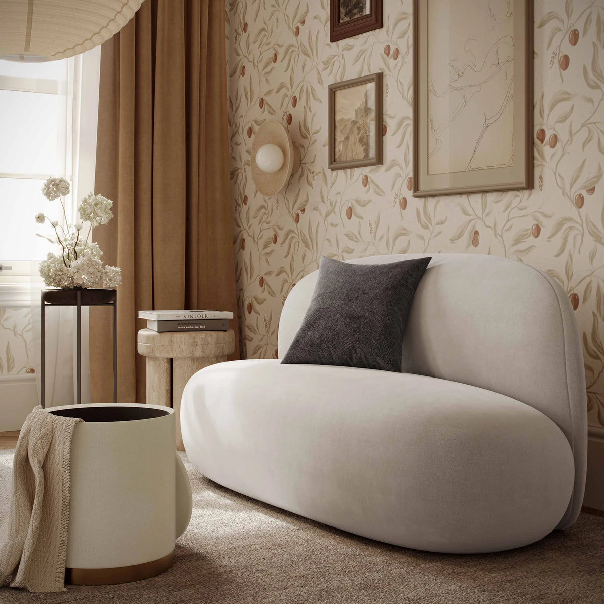 Carraway Taupe Upcycled Chenille Loveseat | BeBoldFurniture