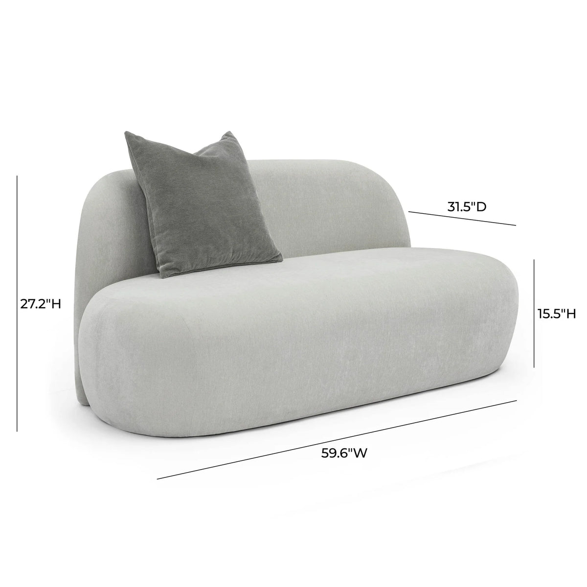 Carraway Grey Upcycled Chenille Loveseat | BeBoldFurniture