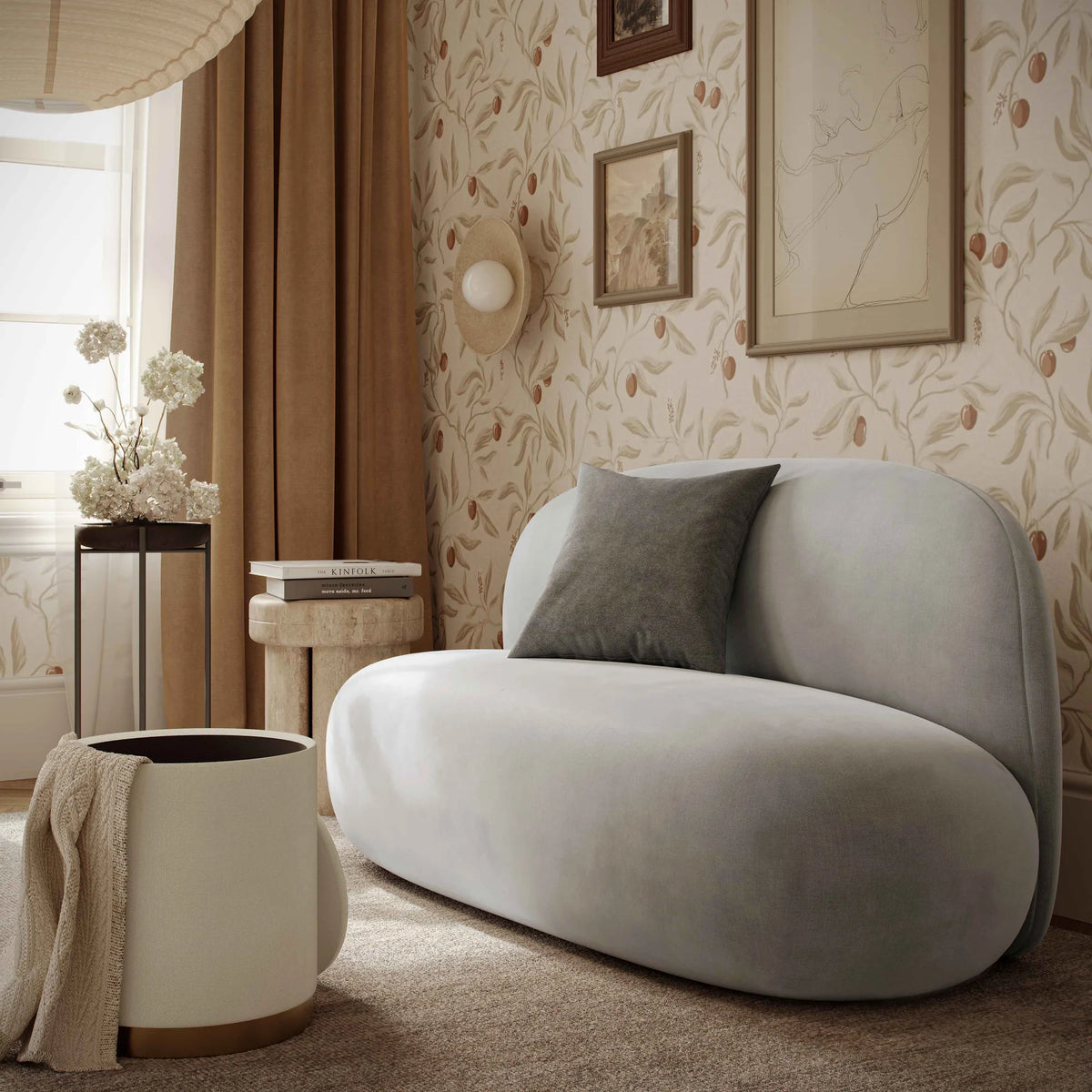 Carraway Grey Upcycled Chenille Loveseat | BeBoldFurniture