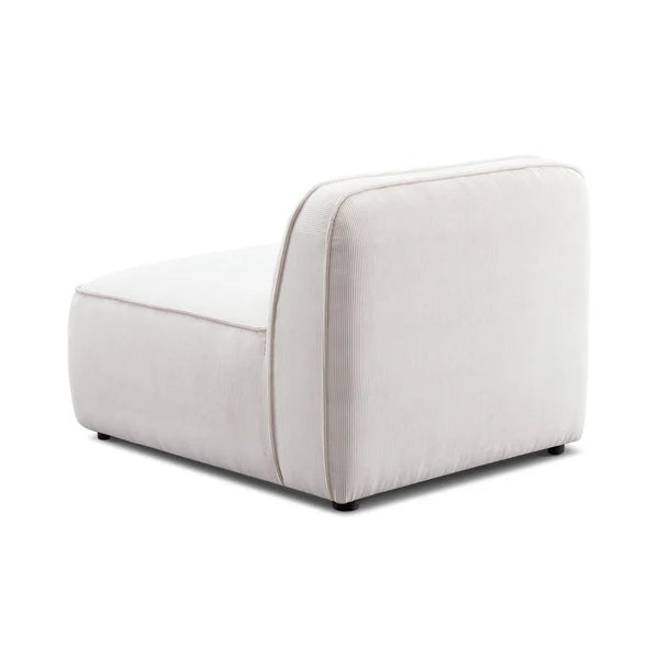 Travie White Sand Performance Corduroy Velvet Armless Chair | BeBoldFurniture