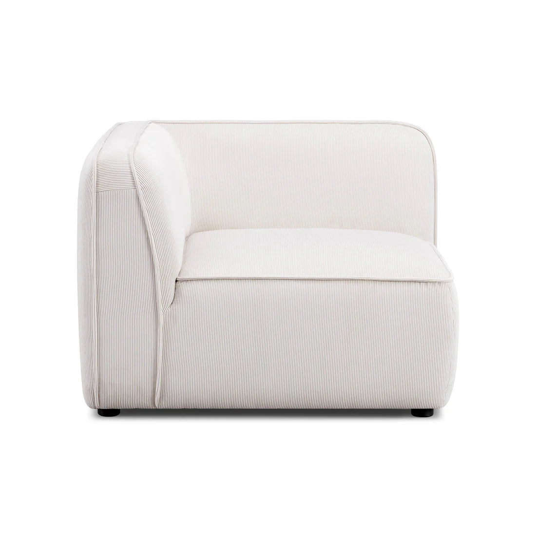 Travie White Sand Performance Corduroy Velvet Corner Chair | BeBoldFurniture