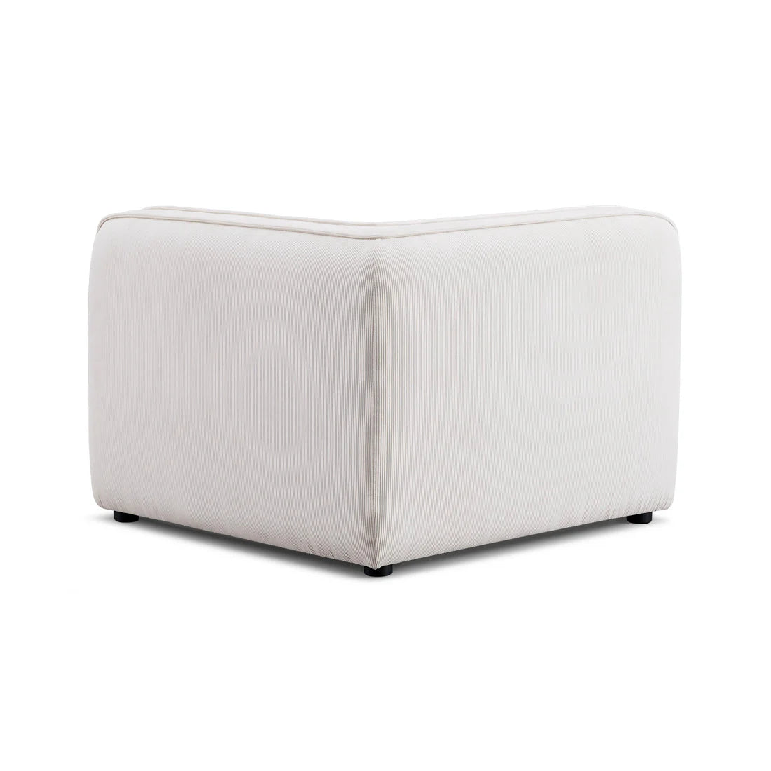 Travie White Sand Performance Corduroy Velvet Corner Chair | BeBoldFurniture