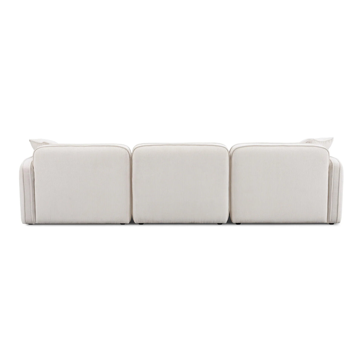 Travie White Sand Performance Corduroy Velvet 4-Piece Modular Sectional | BeBoldFurniture