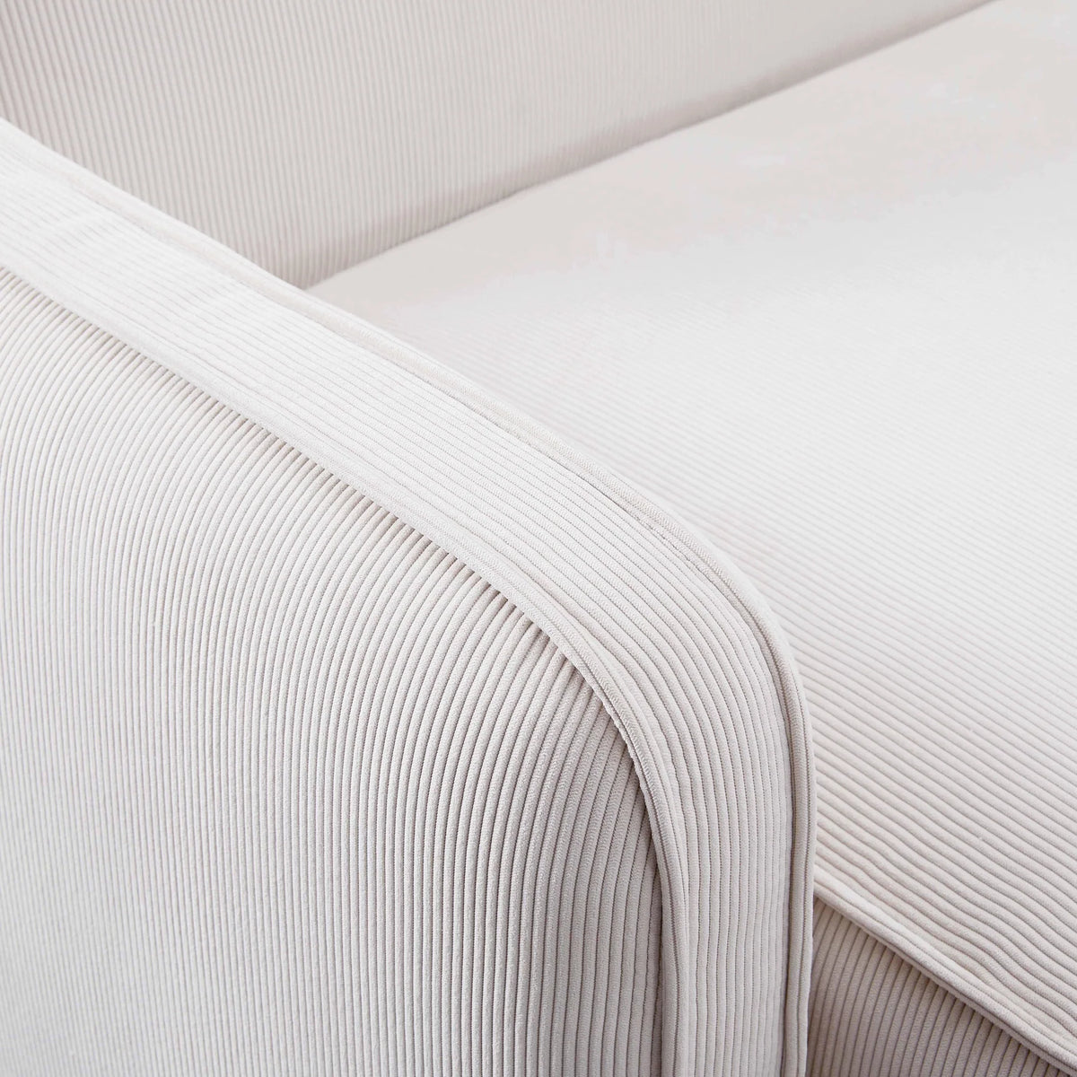 Travie White Sand Performance Corduroy Velvet 4-Piece Modular Sectional | BeBoldFurniture