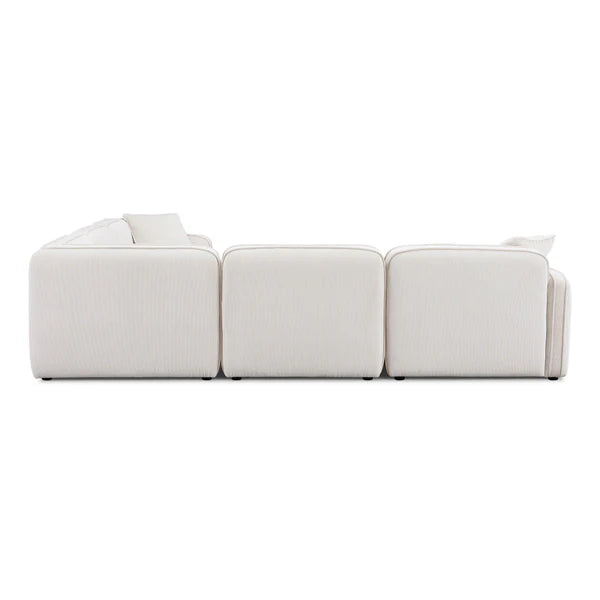 Travie White Sand Performance Corduroy Velvet Modular L-Sectional | BeBoldFurniture