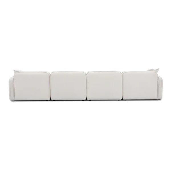 Travie White Sand Performance Corduroy Velvet 6-Piece Modular U-Sectional | BeBoldFurniture