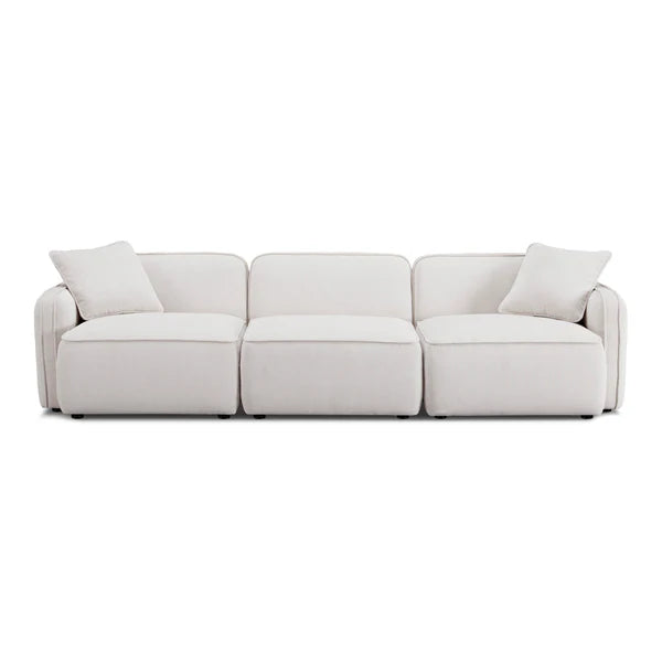Travie White Sand Performance Corduroy Velvet Modular Sofa | BeBoldFurniture