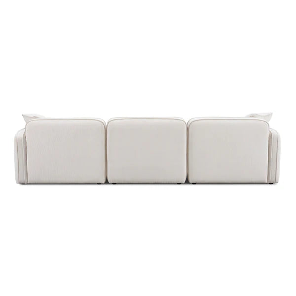 Travie White Sand Performance Corduroy Velvet Modular Sofa | BeBoldFurniture