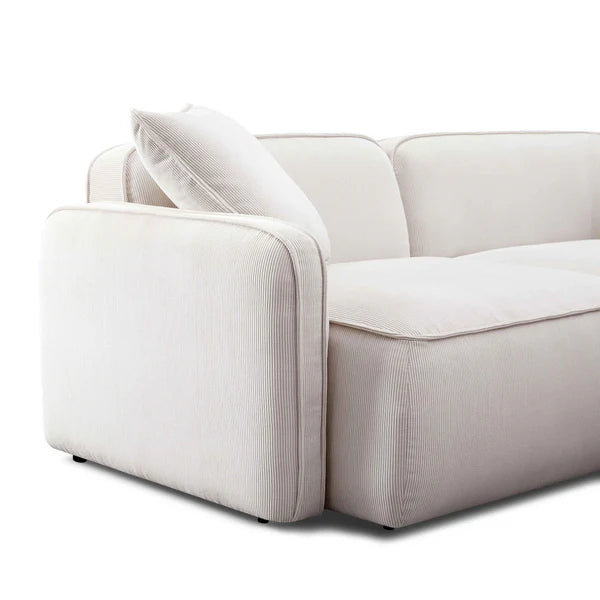 Travie White Sand Performance Corduroy Velvet Modular Sofa | BeBoldFurniture