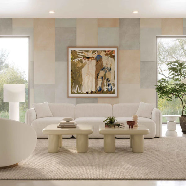Travie White Sand Performance Corduroy Velvet Modular Sofa | BeBoldFurniture