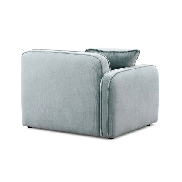 Travie Light Green Performance Corduroy Velvet LAF Corner Chair | BeBoldFurniture