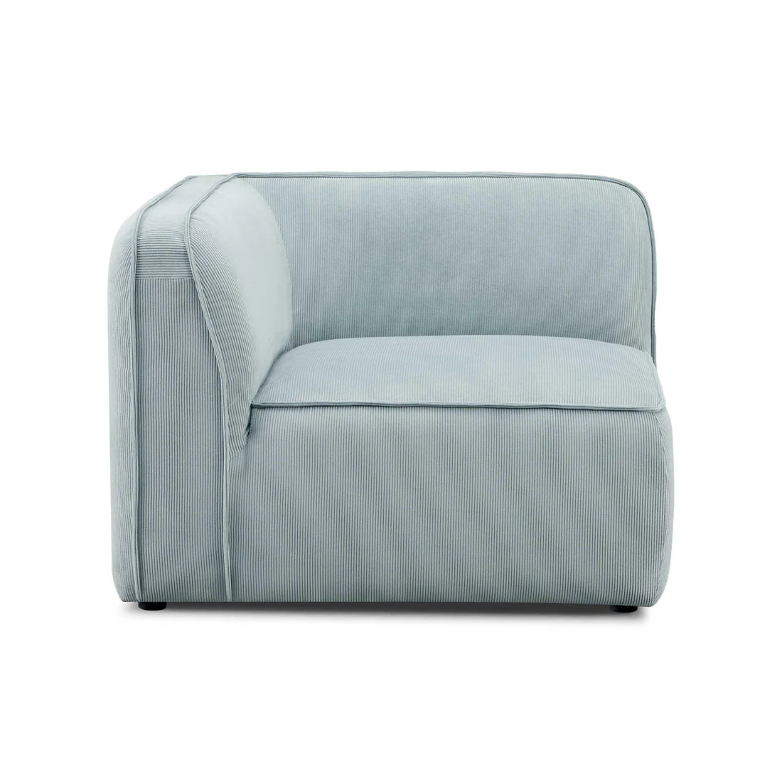 Travie Light Green Performance Corduroy Velvet Corner Chair | BeBoldFurniture