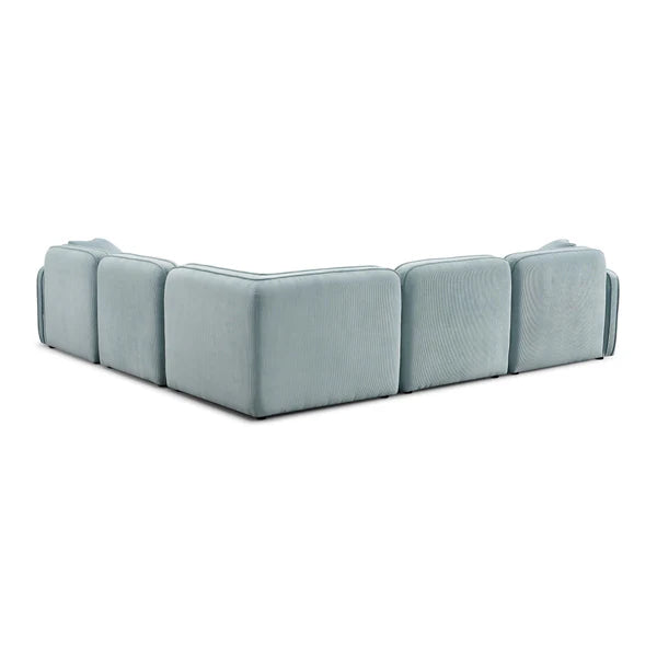 Travie Light Green Performance Corduroy Velvet Modular L-Sectional | BeBoldFurniture