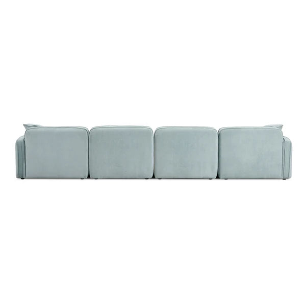 Travie Light Green Performance Corduroy Velvet 6-Piece Modular U-Sectional | BeBoldFurniture