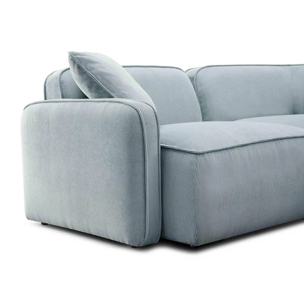 Travie Light Green Performance Corduroy Velvet Modular Loveseat | BeBoldFurniture